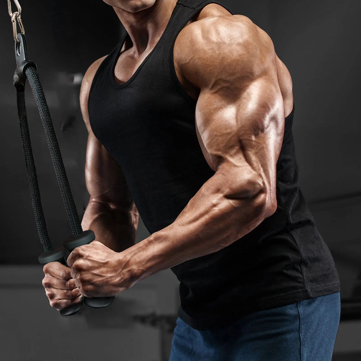 Upgraded 27 32 40 & 47 Inch Extra Long Triceps Rope Cable Attachments for Gym