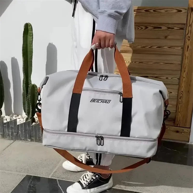 Large Capacity Men's Sports bag Waterproof Weekend Voyage Female Messenger Bag Dry And Wet