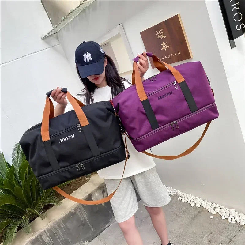 Large Capacity Men's Sports bag Waterproof Weekend Voyage Female Messenger Bag Dry And Wet
