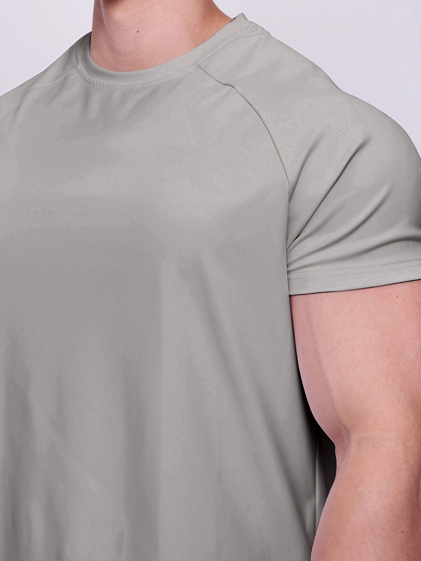 Stretchy Fashion Tee - Moisture-Wicking, Quick-Drying, Round Neck