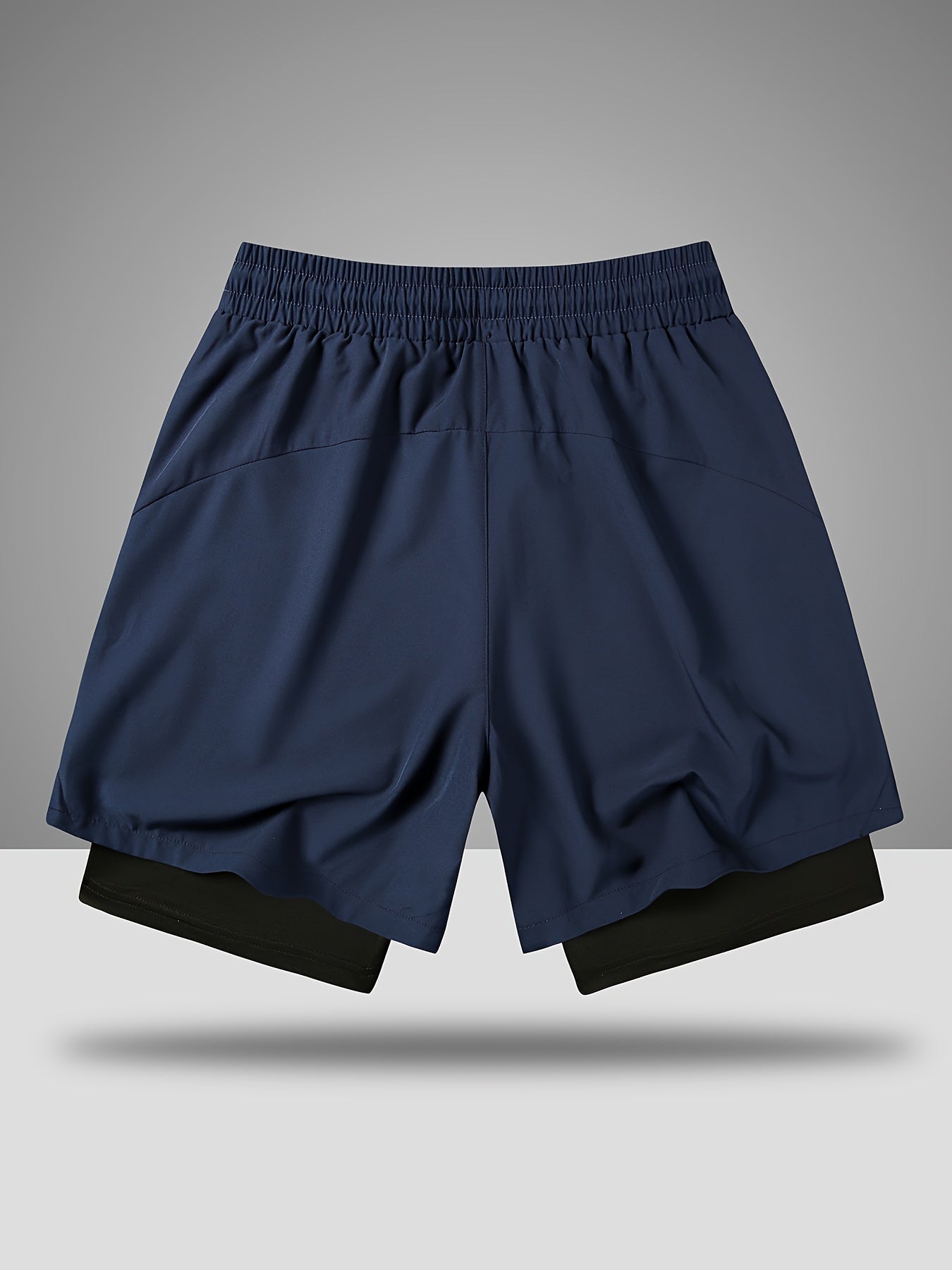 2-in-1 Double Layer Men's Alphabet Print Shorts With Drawstring,