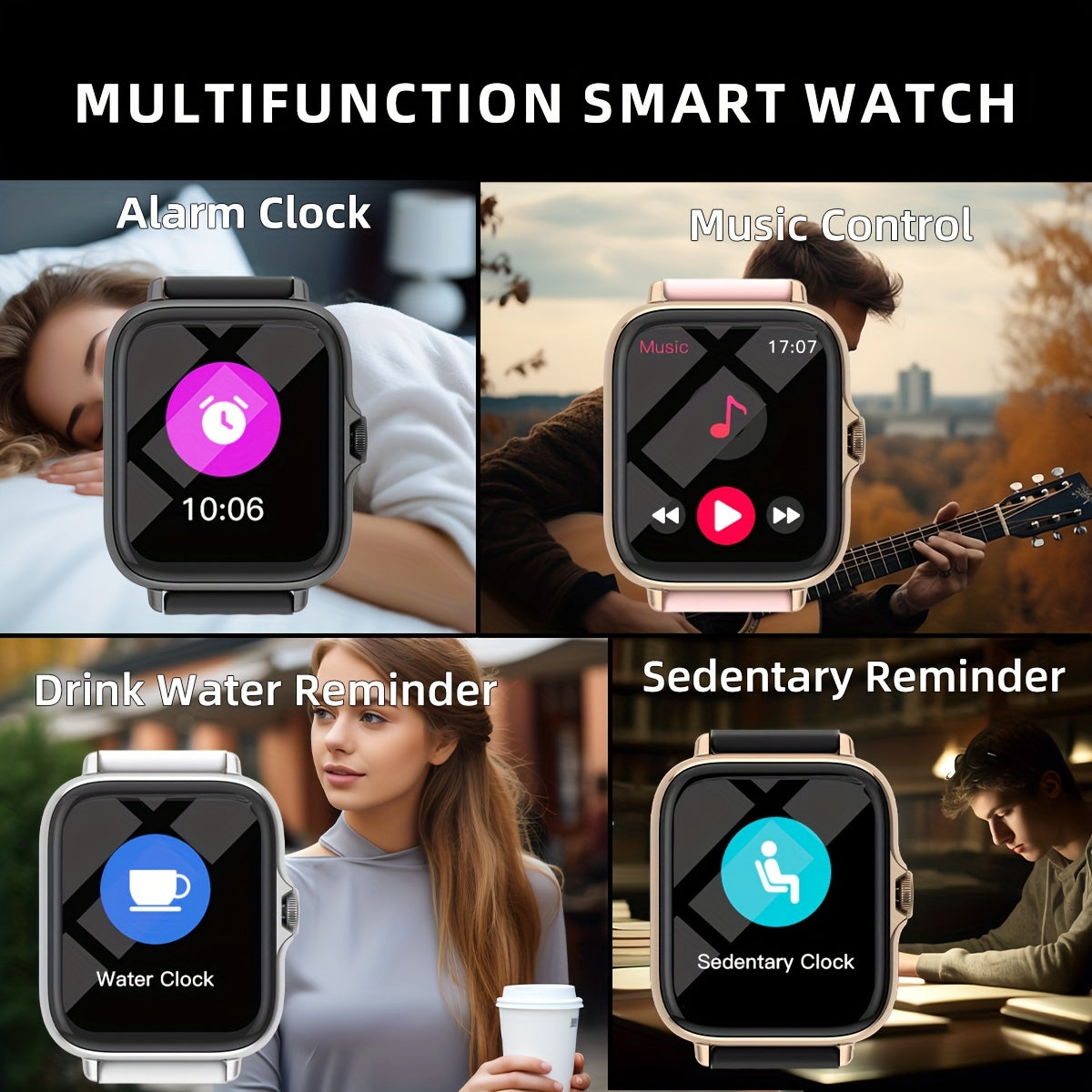 Waterproof Smart Watch, 1.83'' Full Touch Screen Display With Message, Answer Make Call Smartwatch Sleep Monitoring, Sports Pedometer, Information Alerts, For IPhone/Android Phones, Smartbands Fitness Watch For Women/Men