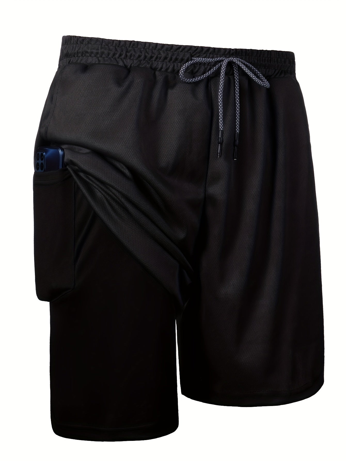 3-Pack Men'S 2-in-1 Dual-Layer Running Shorts with Inner Pocket,