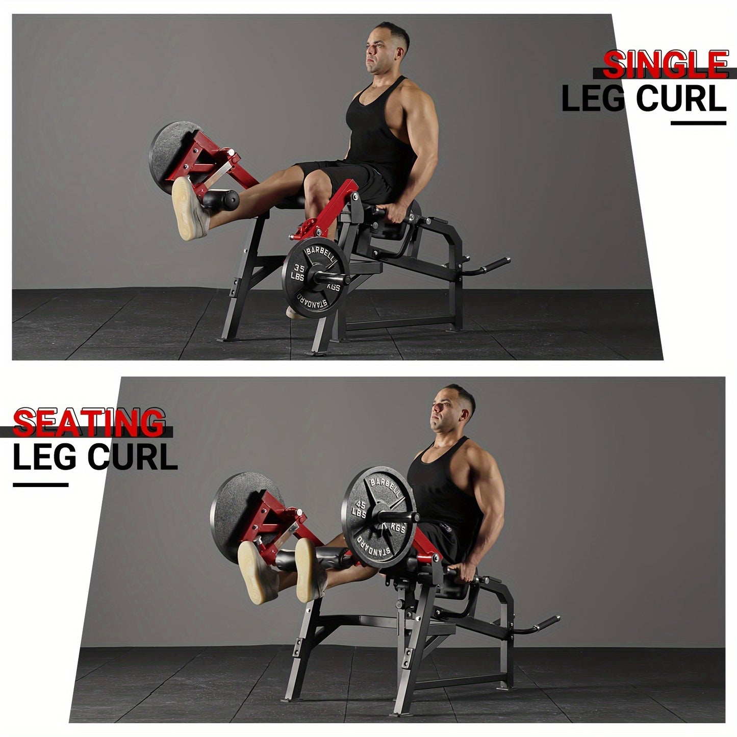 4-IN-1 Leg Exercise Machine - Single Leg Extension And Lying Leg Curl, Adjustable Leg Bench - 350lb Capacity