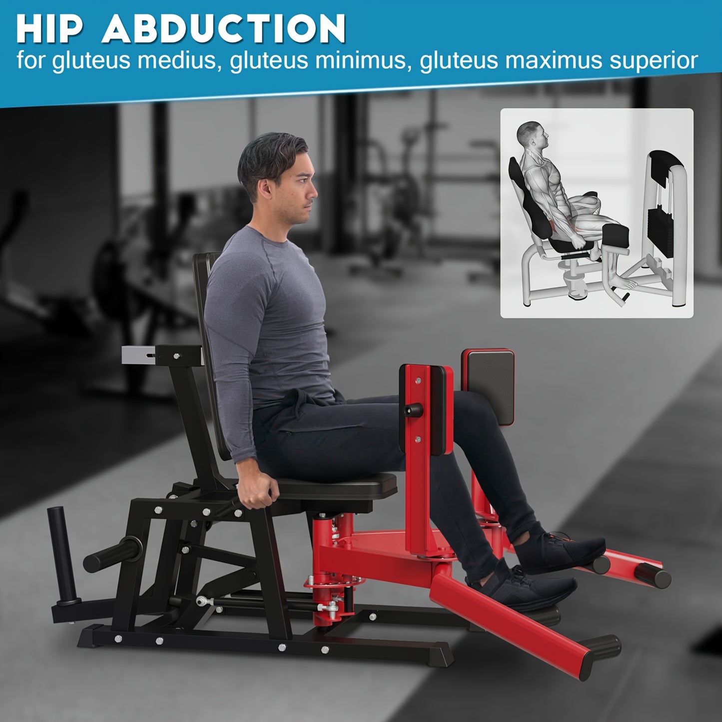 1x Premium 2-in-1 Hip Abductor & Adductor Machine
