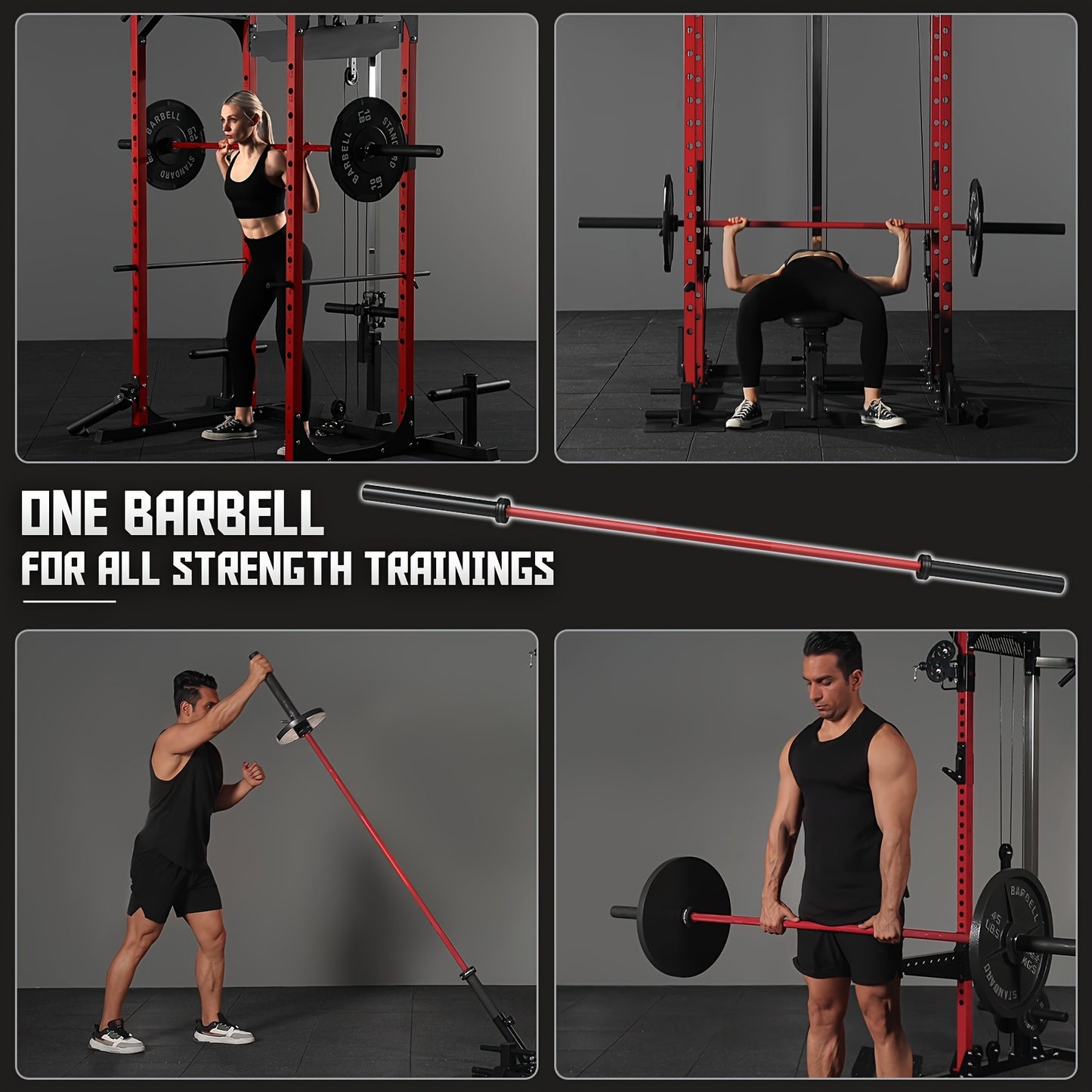 1500LBS Capacity 7ft Weight Barbell, 45lb Bar Fit 2" Standard Weights