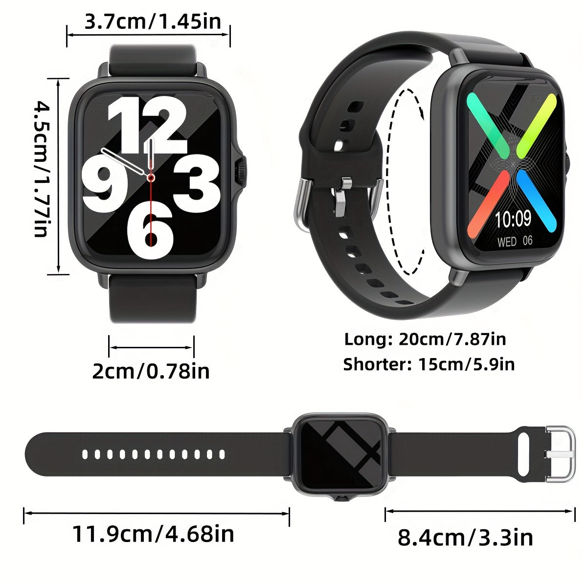 Waterproof Smart Watch, 1.83'' Full Touch Screen Display With Message, Answer Make Call Smartwatch Sleep Monitoring, Sports Pedometer, Information Alerts, For IPhone/Android Phones, Smartbands Fitness Watch For Women/Men