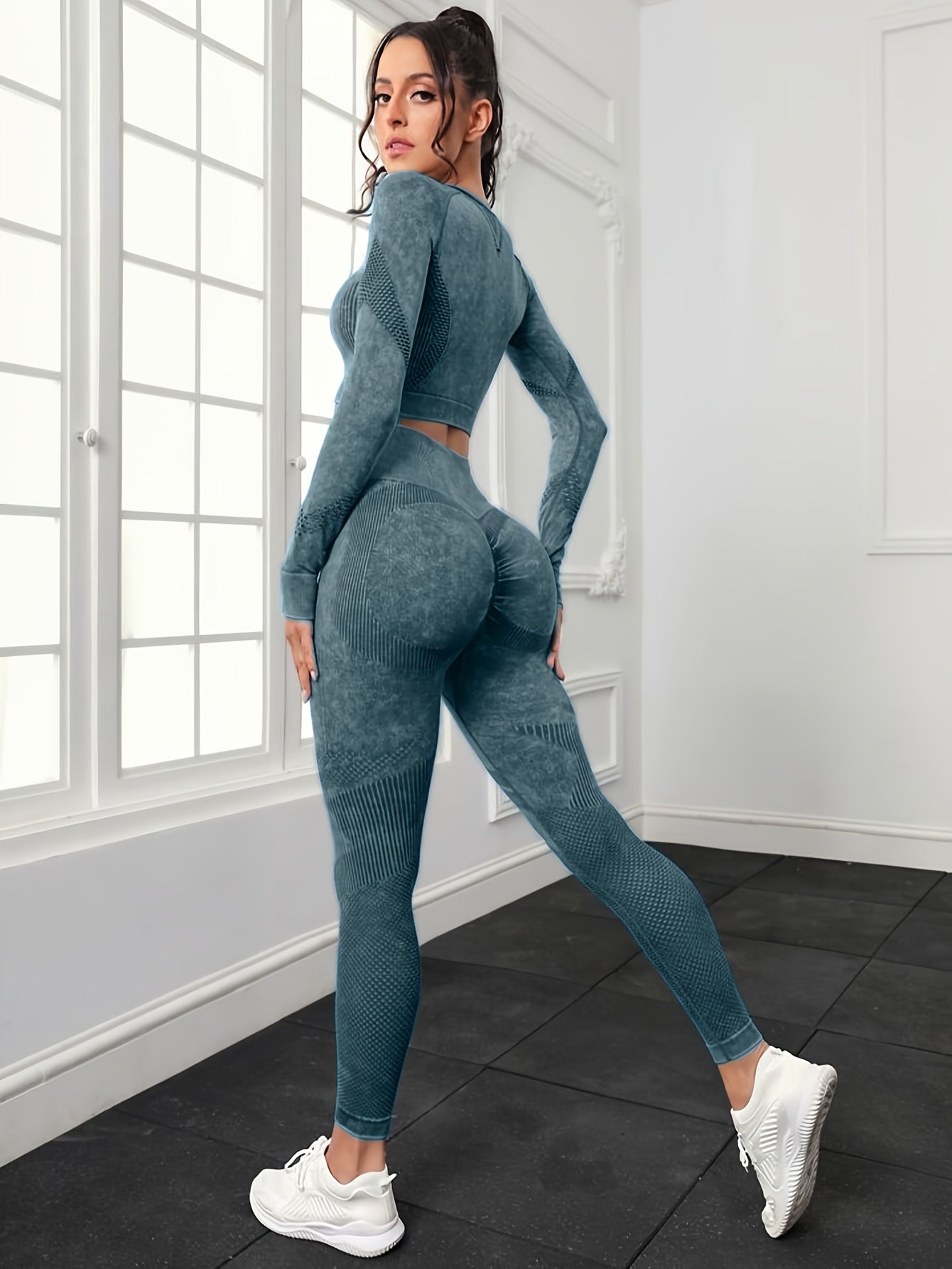 Flexicomfort, Women's High-Waist Yoga Leggings - Moisture-Wicking, Stretchy Nylon Blend