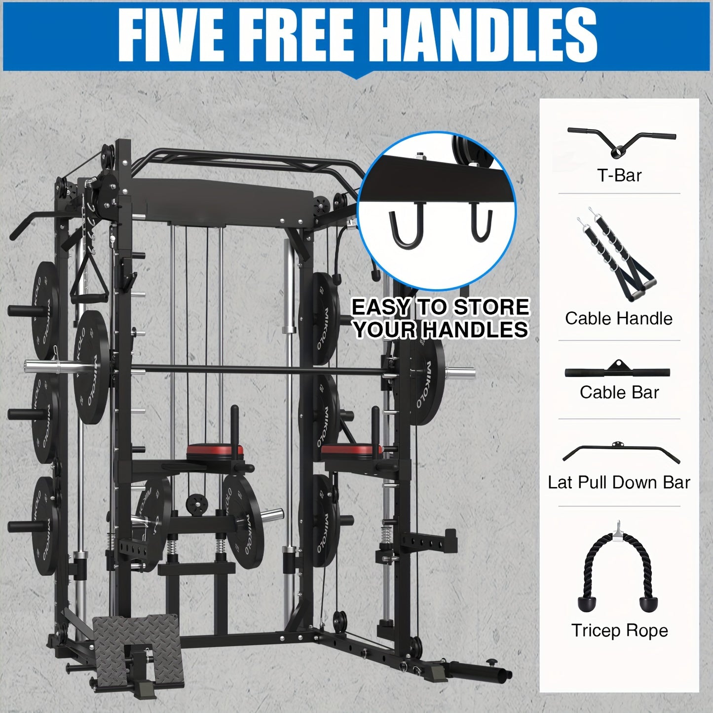 AII-IN-ONE Smith Machine With 2000 Pounds Capacity,