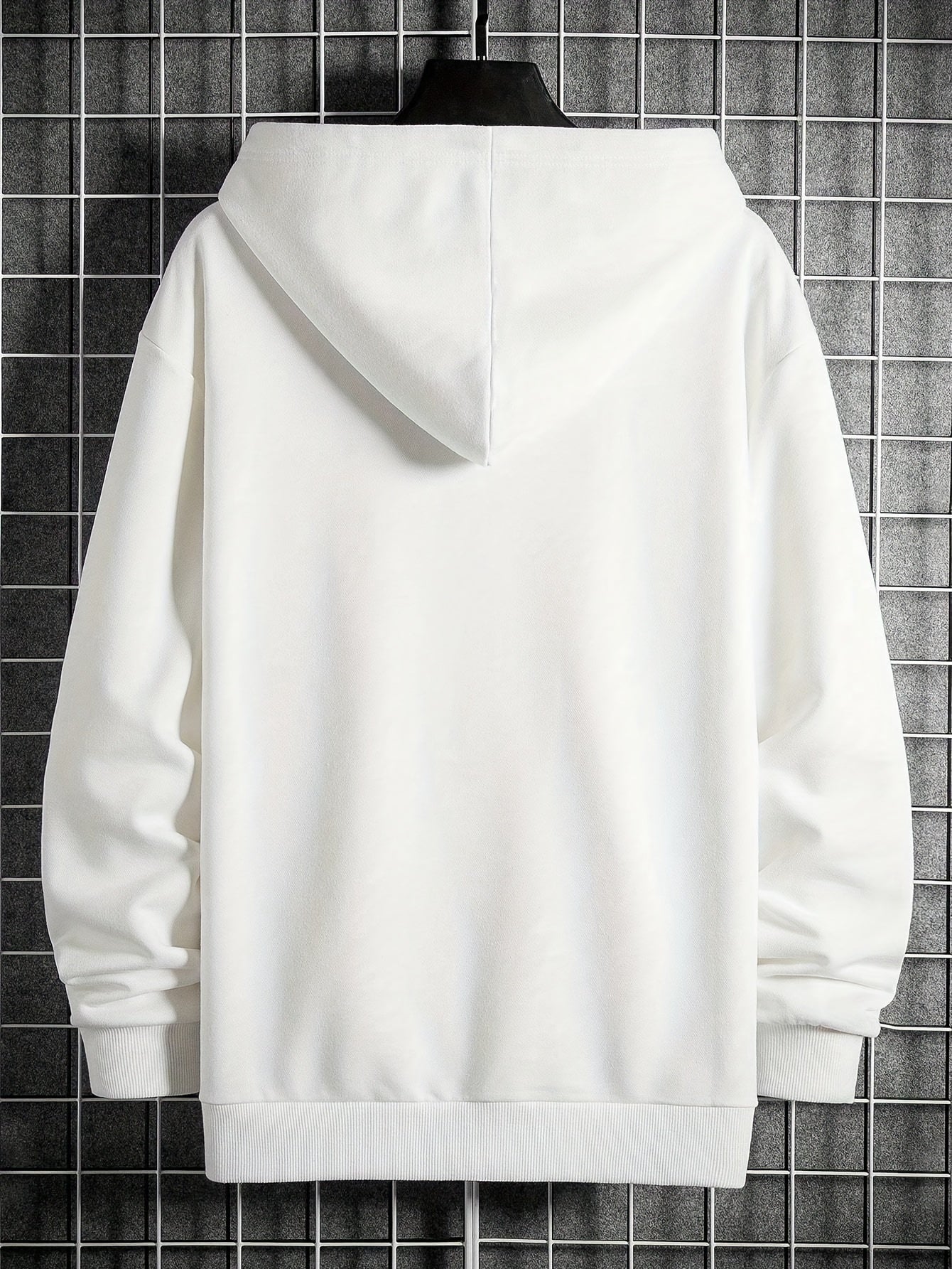 Men'S Casual Geometric Hoodie with Kangaroo Pocket