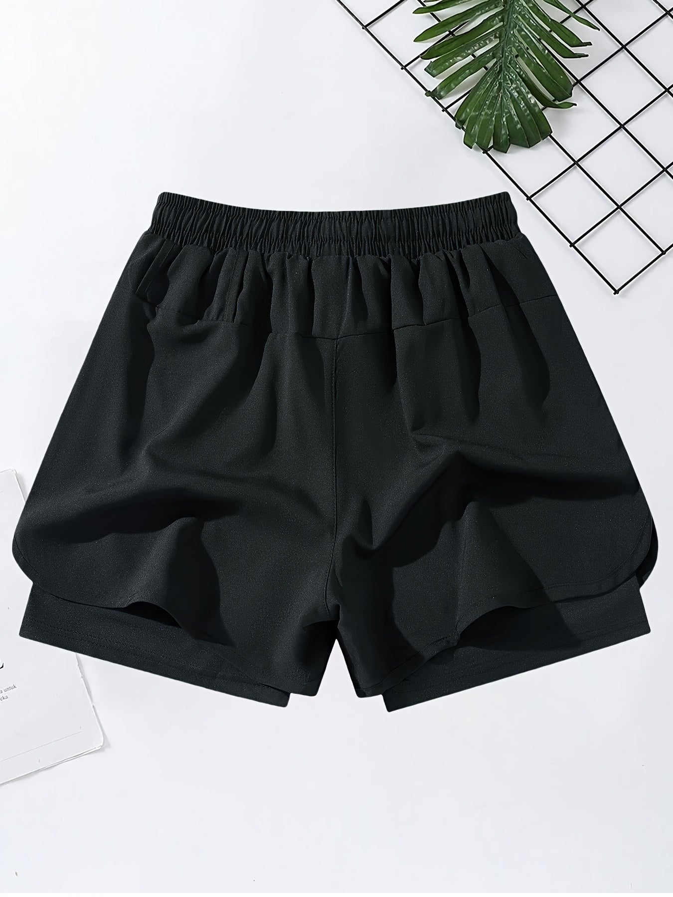 3 Pcs Men's Stylish Solid Two-Piece Drawstring Shorts with Pockets