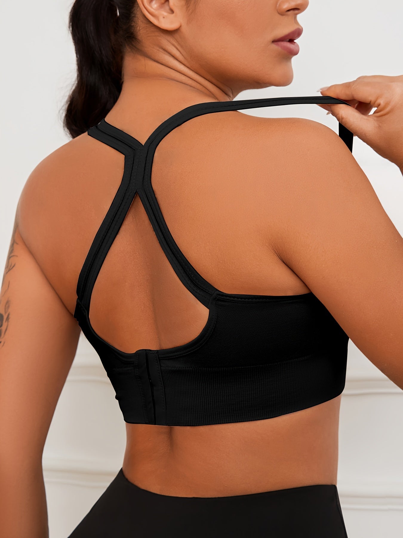 5pc Set, Sports Bras, Solid Color, Seamless, Adjustable, Girls' Tank Tops