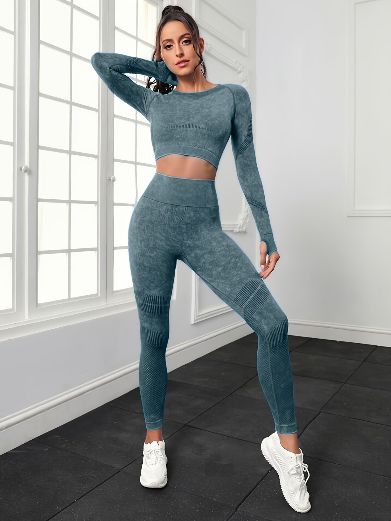 Flexicomfort, Women's High-Waist Yoga Leggings - Moisture-Wicking, Stretchy Nylon Blend