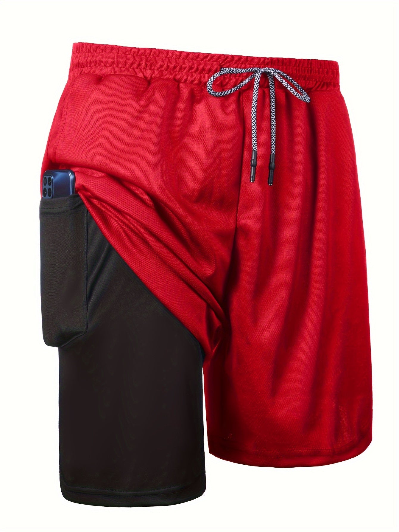 3-Pack Men'S 2-in-1 Dual-Layer Running Shorts with Inner Pocket,