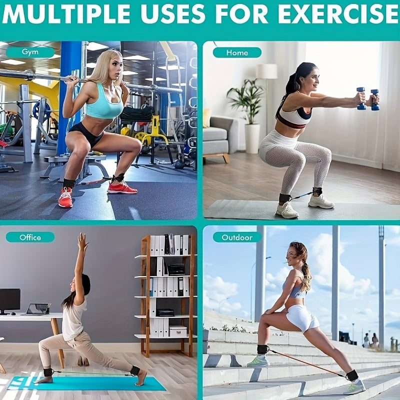 6-Piece Premium Ankle Resistance Band Kit - Tone, Strengthen and Sculpt Legs, Butt, and Glutes