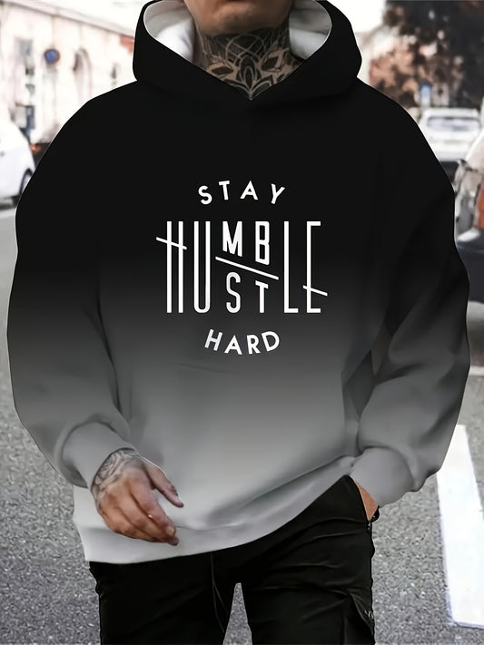 Men's Casual Hoodie with 3D Letter Print