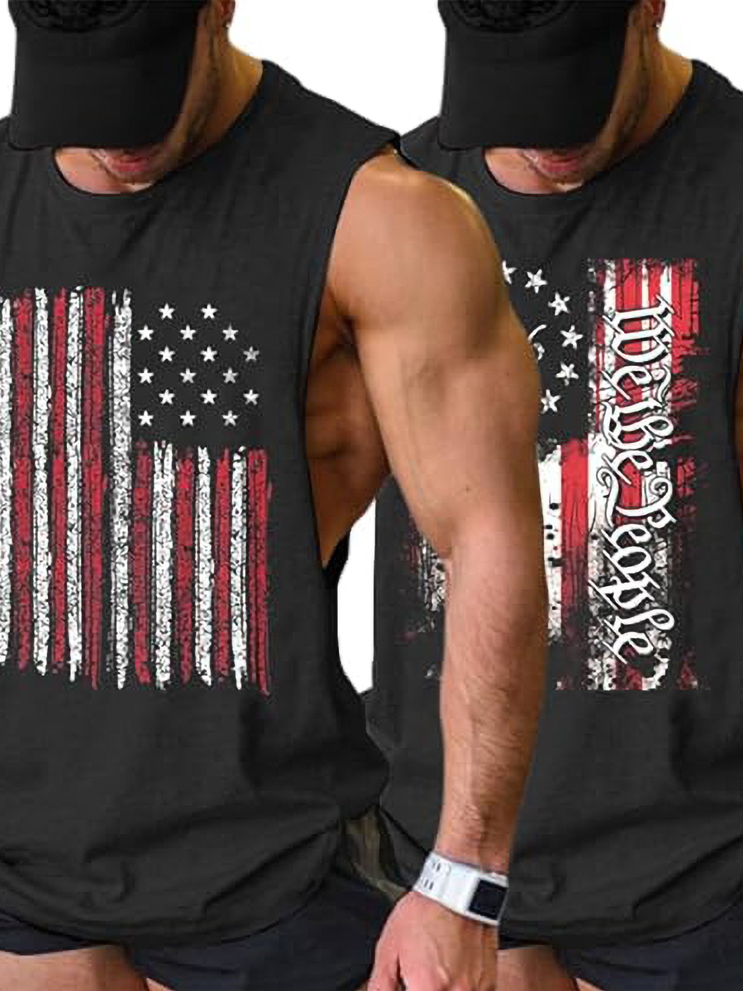 2 Pack Sleeveless Muscle Men Workout Tank Top Gym Bodybuilding T Shirts