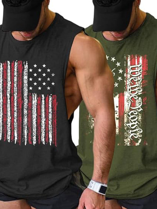 2 Pack Sleeveless Muscle Men Workout Tank Top Gym Bodybuilding T Shirts