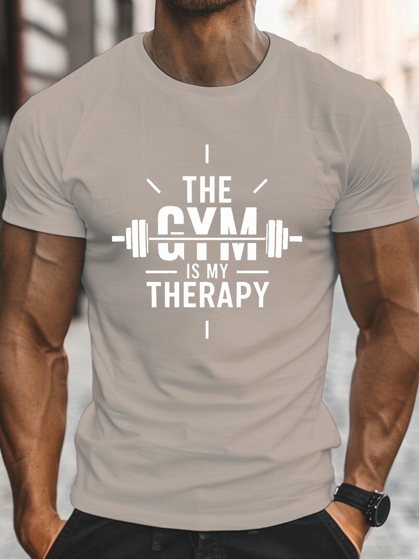Relaxing Geometric Print Men's Casual Crew Neck Short Sleeve T-Shirt