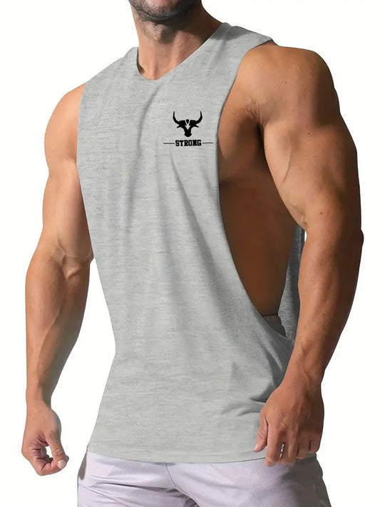 Vibrant Strong Bull Graphic Print Tank Top