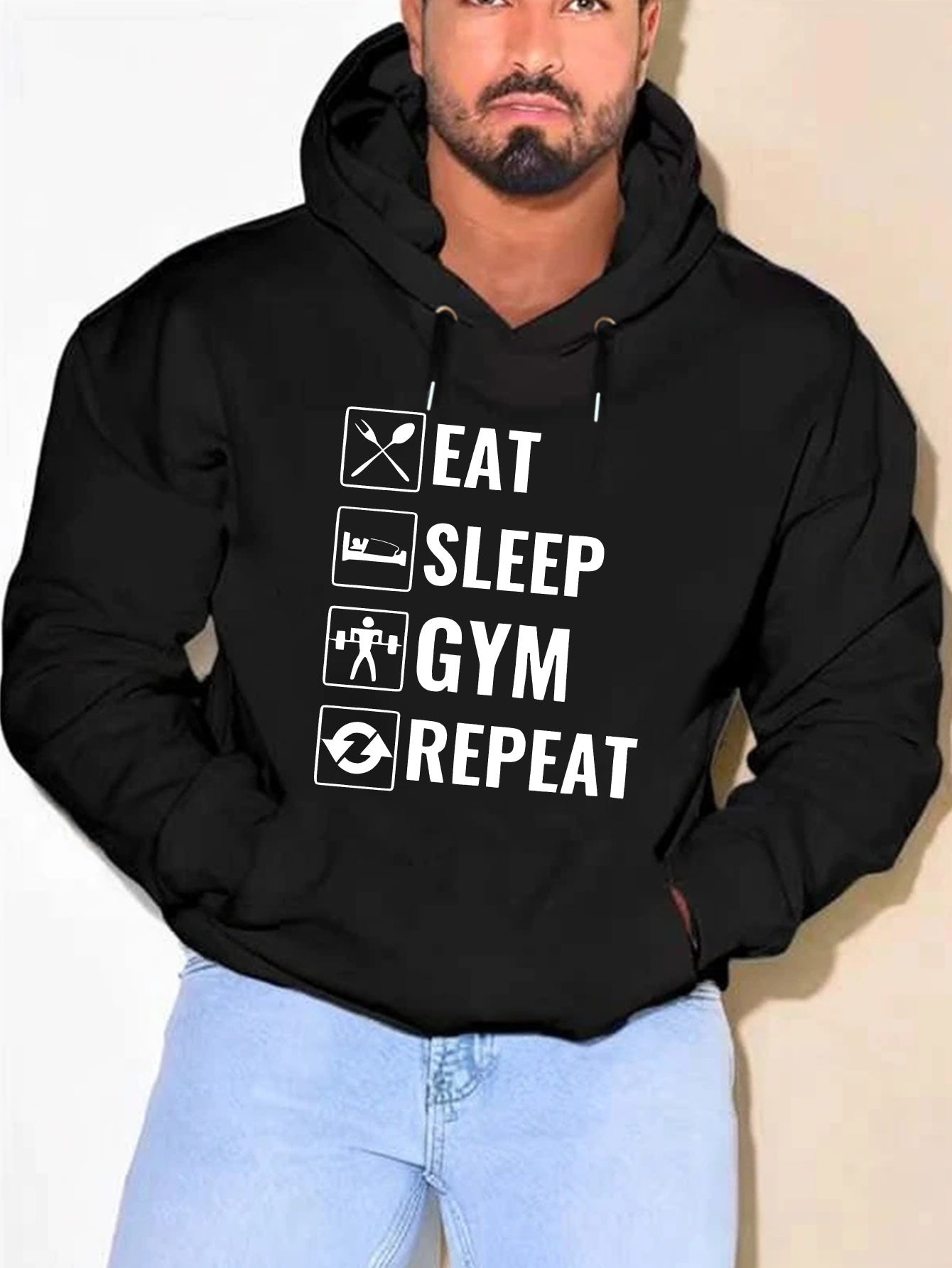 Eat Sleep Gym Repeat" Men's Hoodie