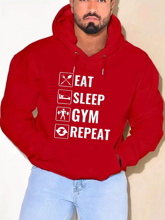 Eat Sleep Gym Repeat" Men's Hoodie