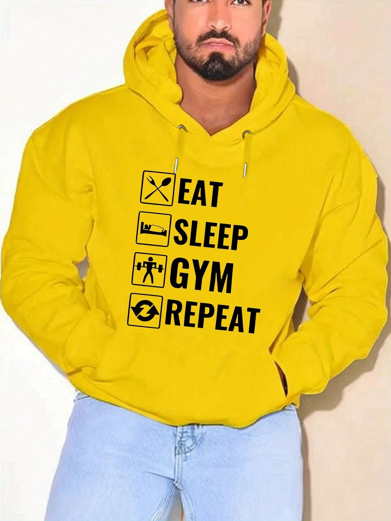 Eat Sleep Gym Repeat" Men's Hoodie