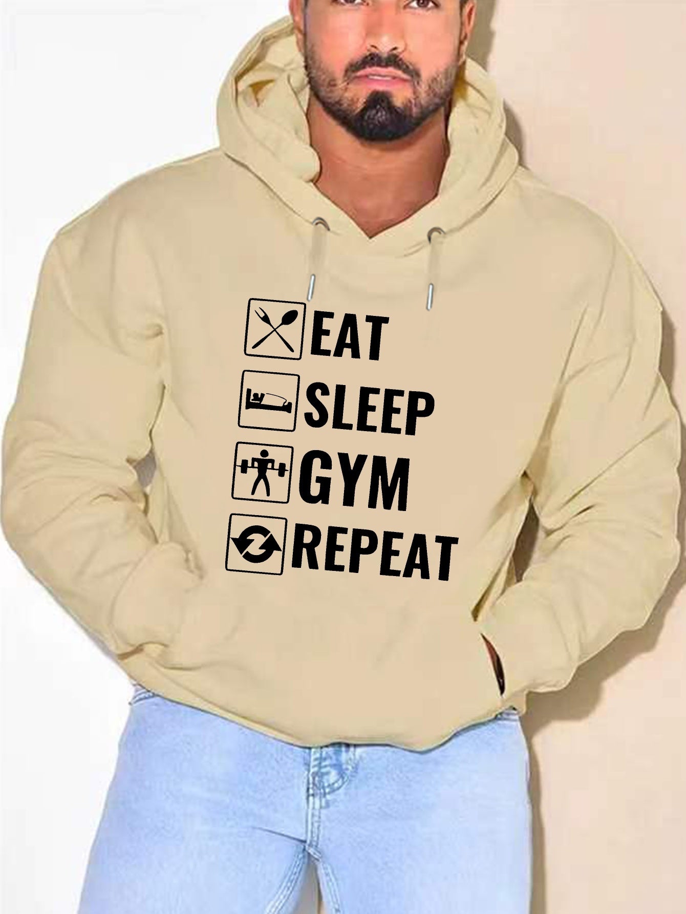 Eat Sleep Gym Repeat" Men's Hoodie