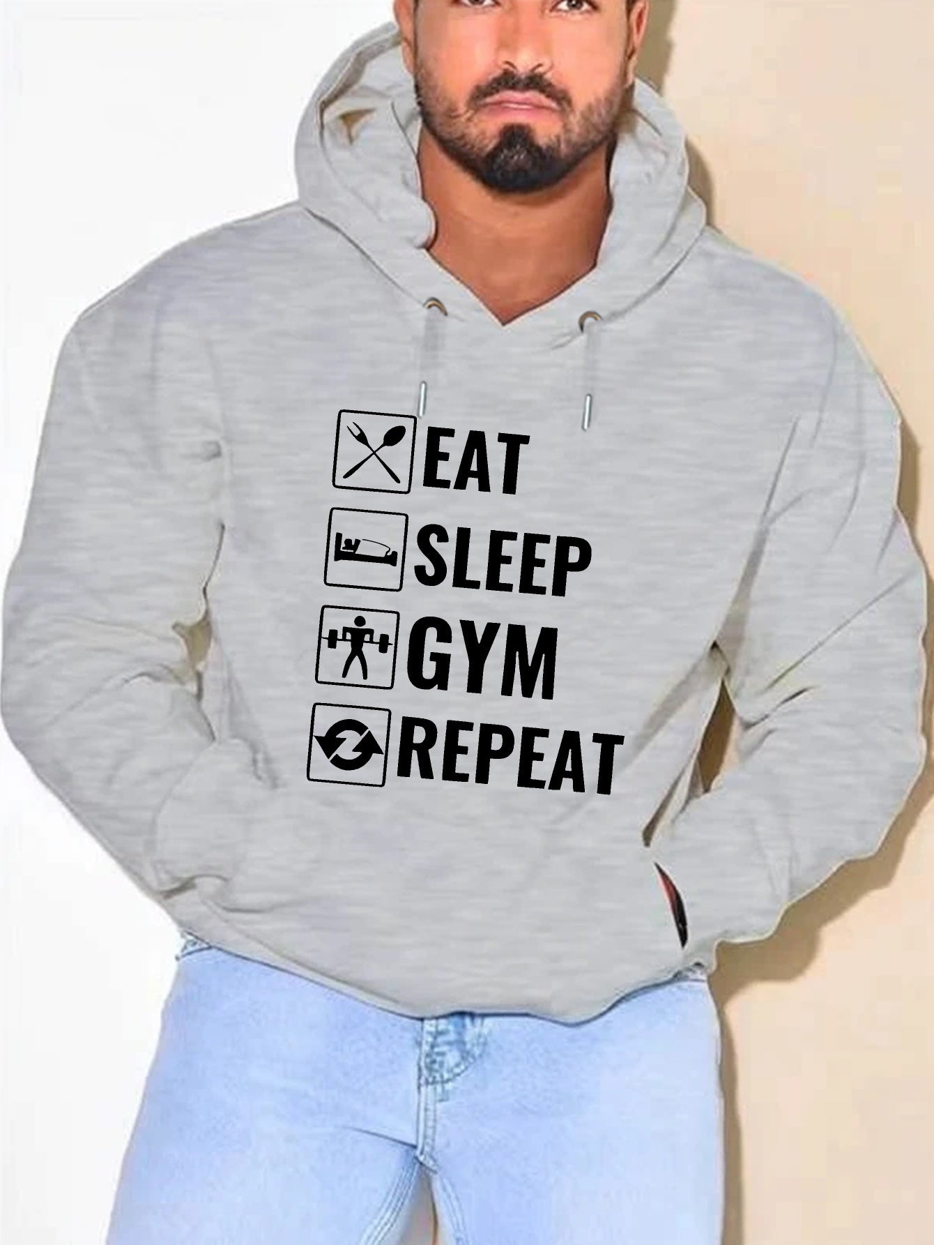 Eat Sleep Gym Repeat" Men's Hoodie