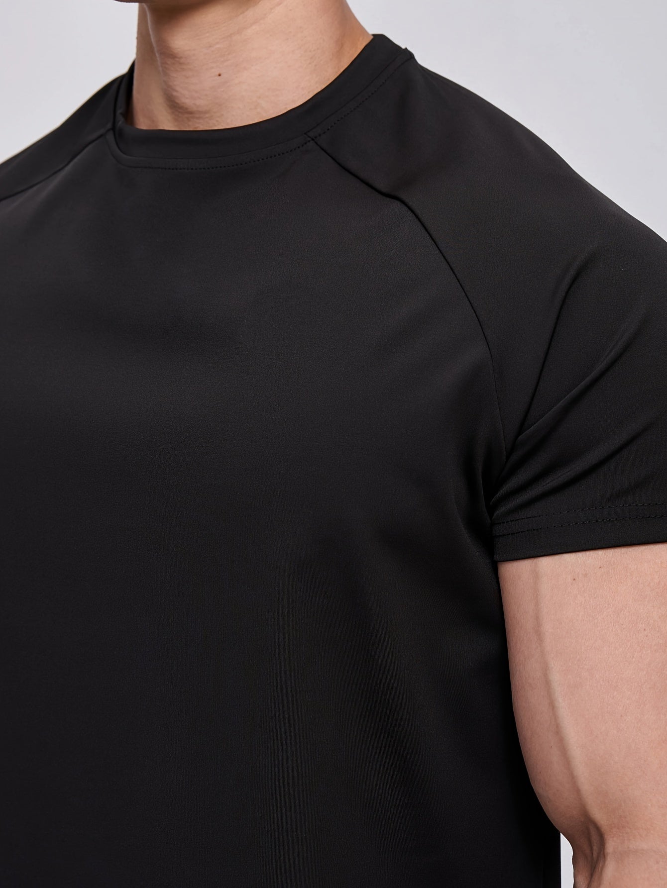 Stretchy Fashion Tee - Moisture-Wicking, Quick-Drying, Round Neck