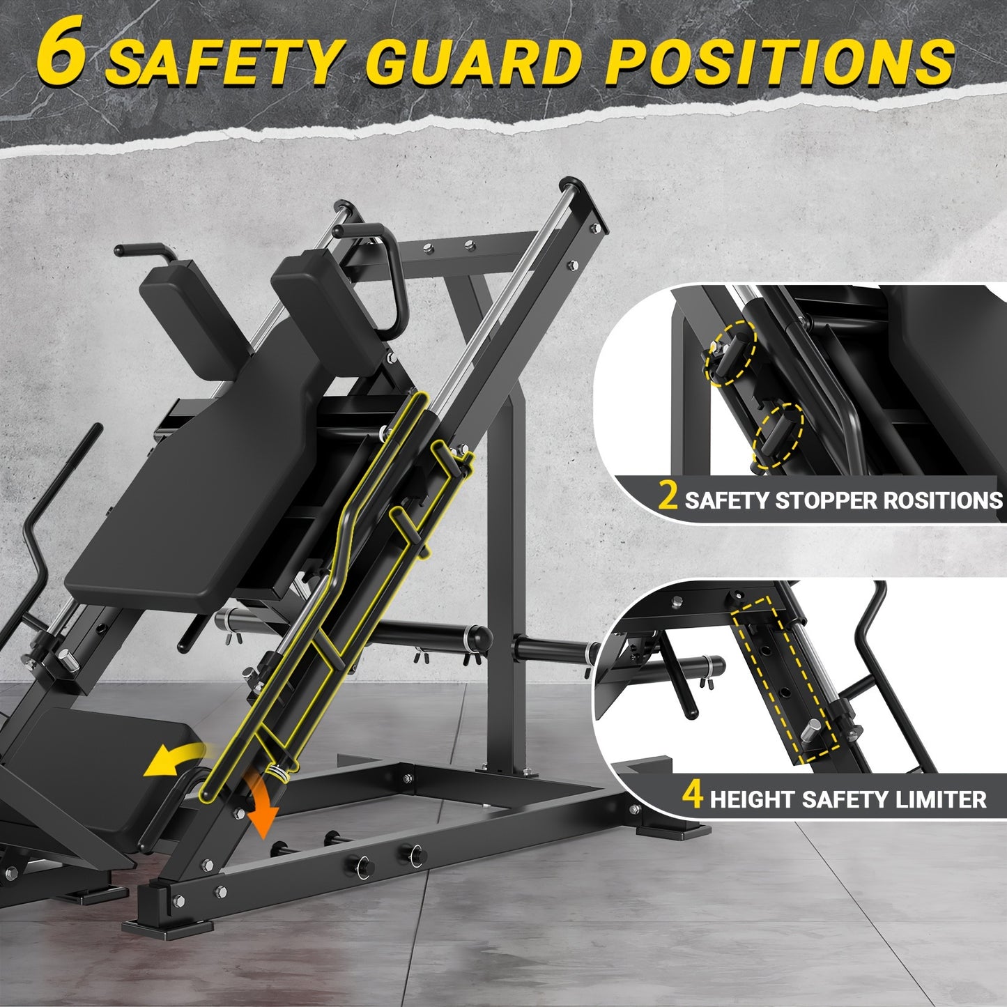 Professional Adjustable Leg Press Machine With Linear Bearings For Home Gym,
