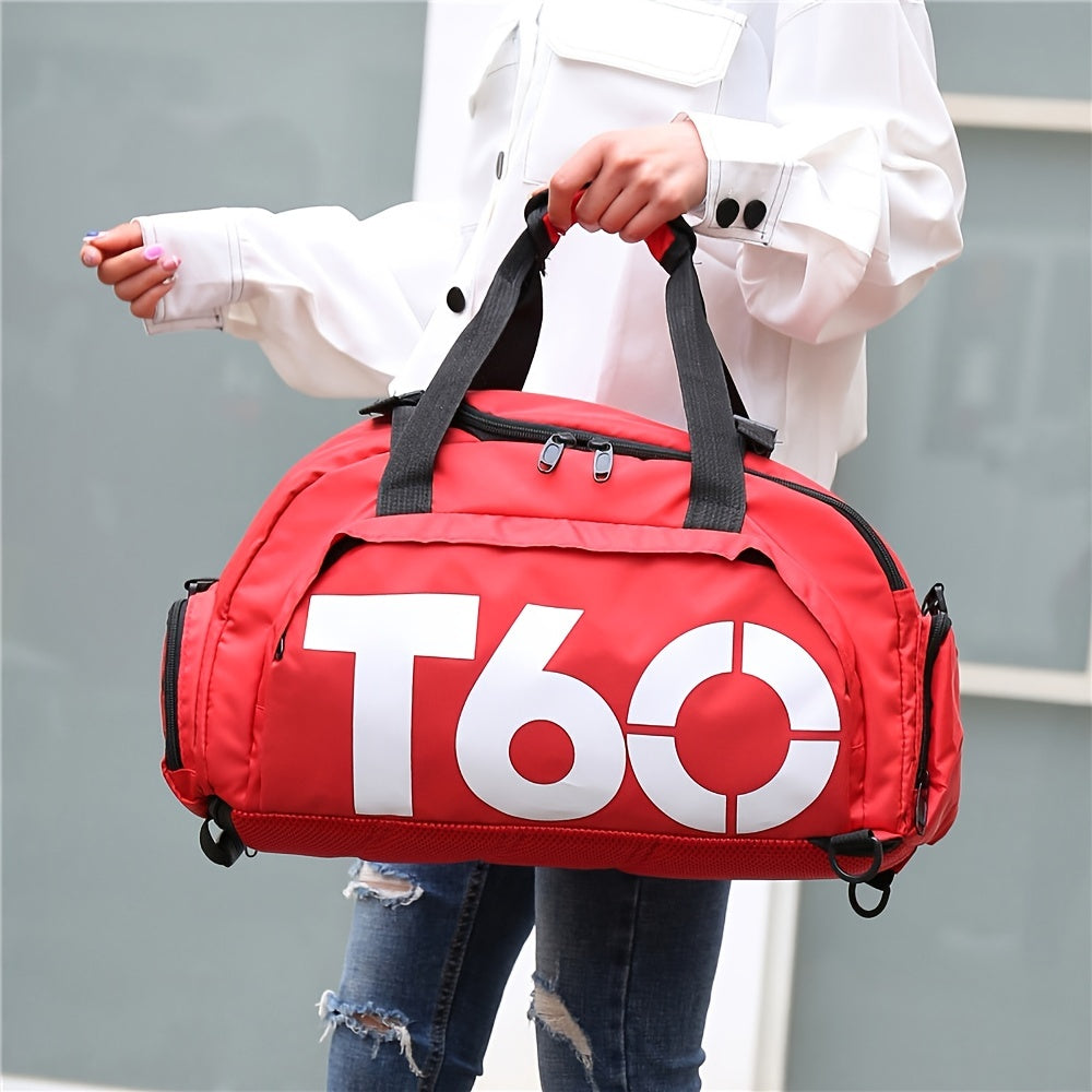 Large Capacity Duffle Tote Bag, Nylon Lightweight Luggage Bag With Shoe Compartment,