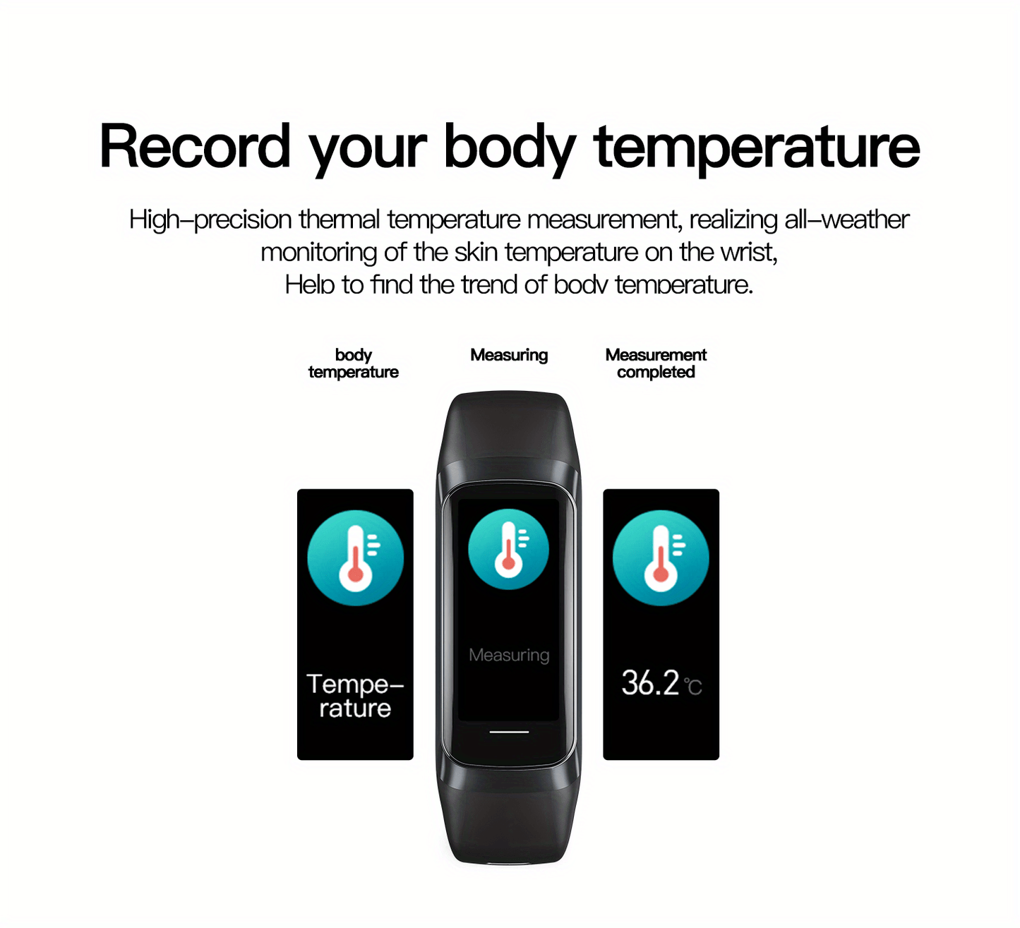 Fitness Smart Watch With Silicone Band, Waterproof Touch Screen Sports Smart Watch for Women & Men