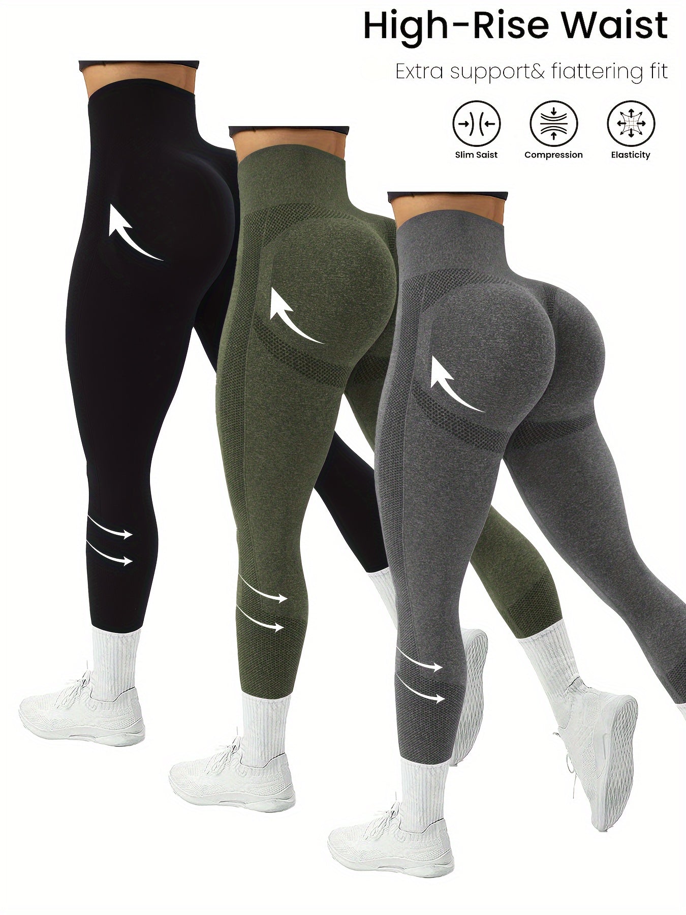 3-Pack High-Rise Sports Leggings for Women