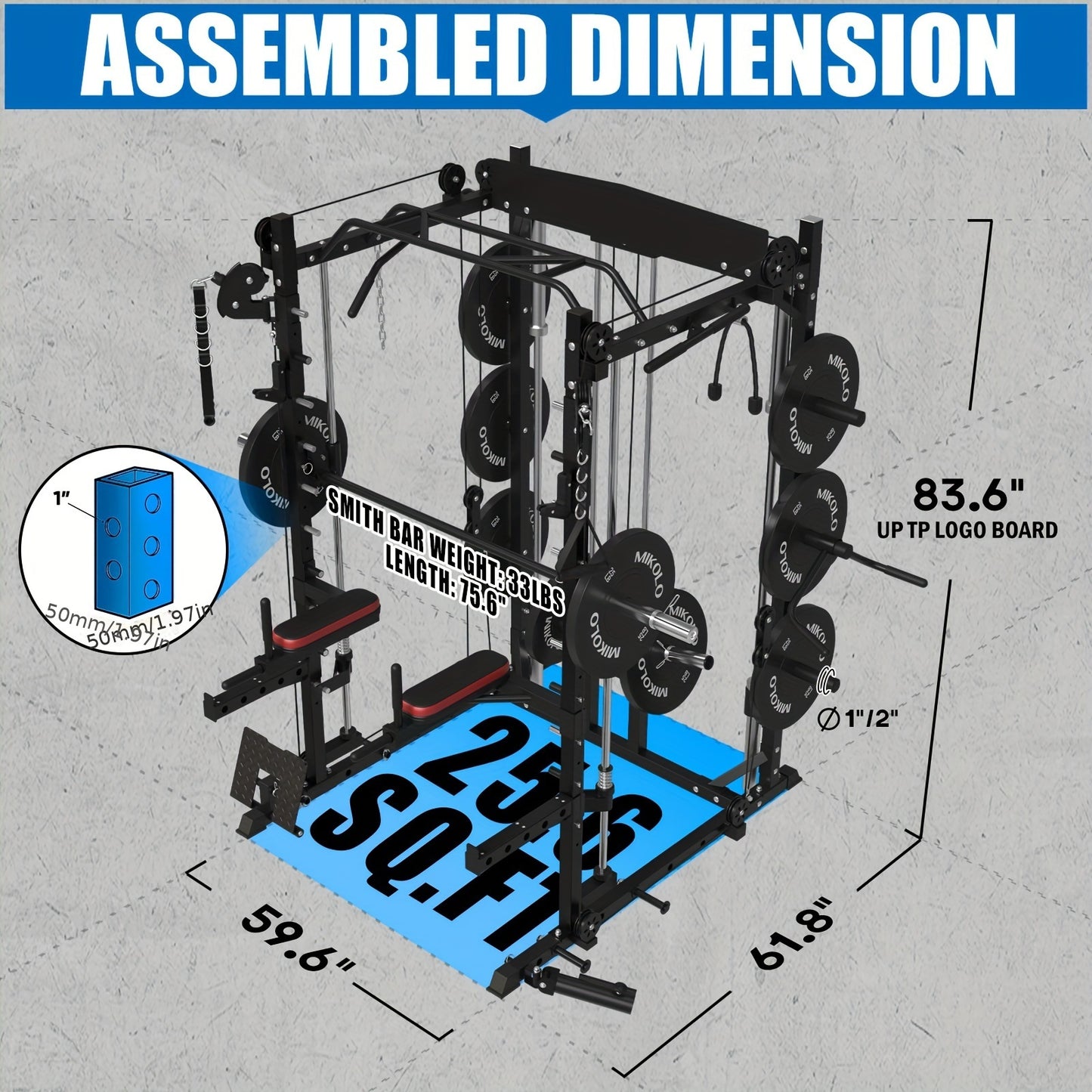 AII-IN-ONE Smith Machine With 2000 Pounds Capacity,