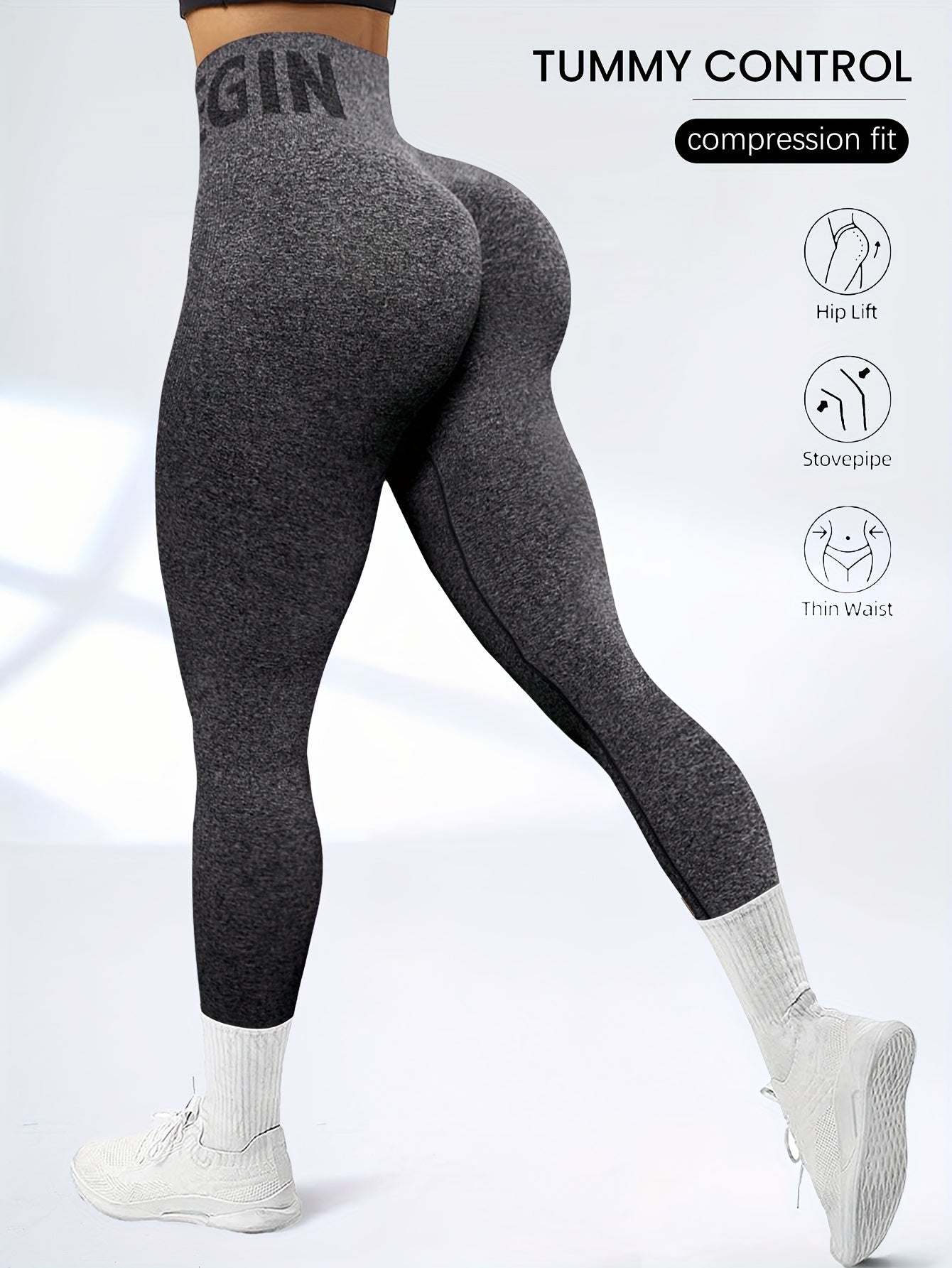 3 Pack High-Waisted Tummy Control Seamless Yoga Pants,