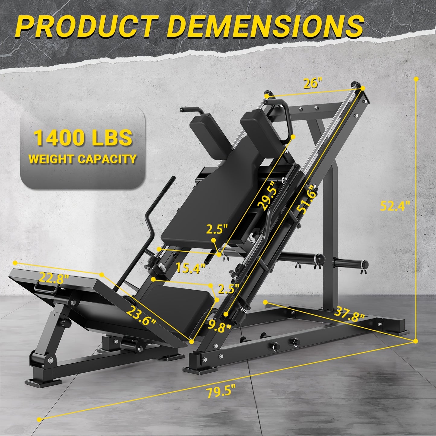 Professional Adjustable Leg Press Machine With Linear Bearings For Home Gym,