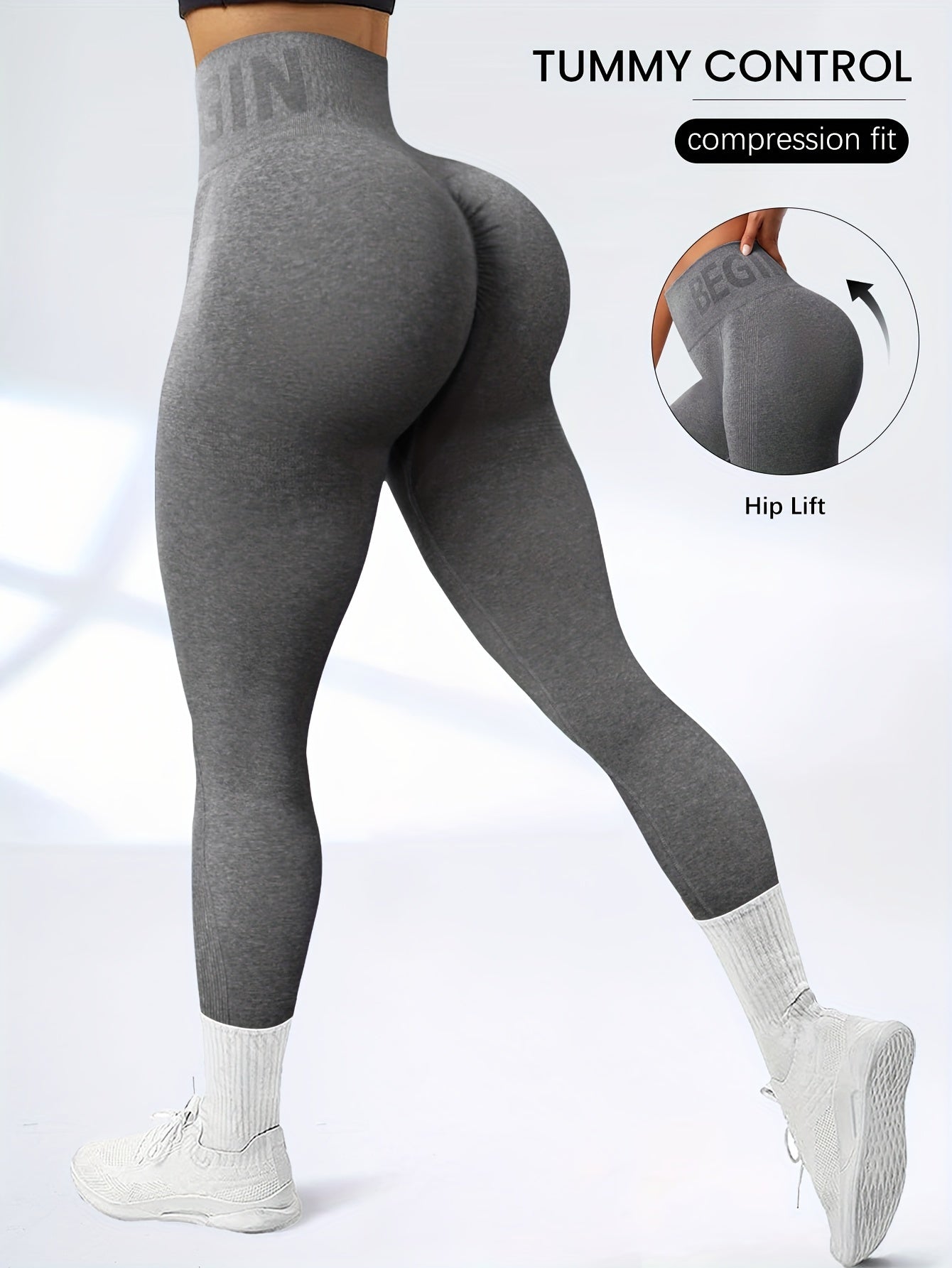 3 Pack High-Waisted Tummy Control Seamless Yoga Pants,