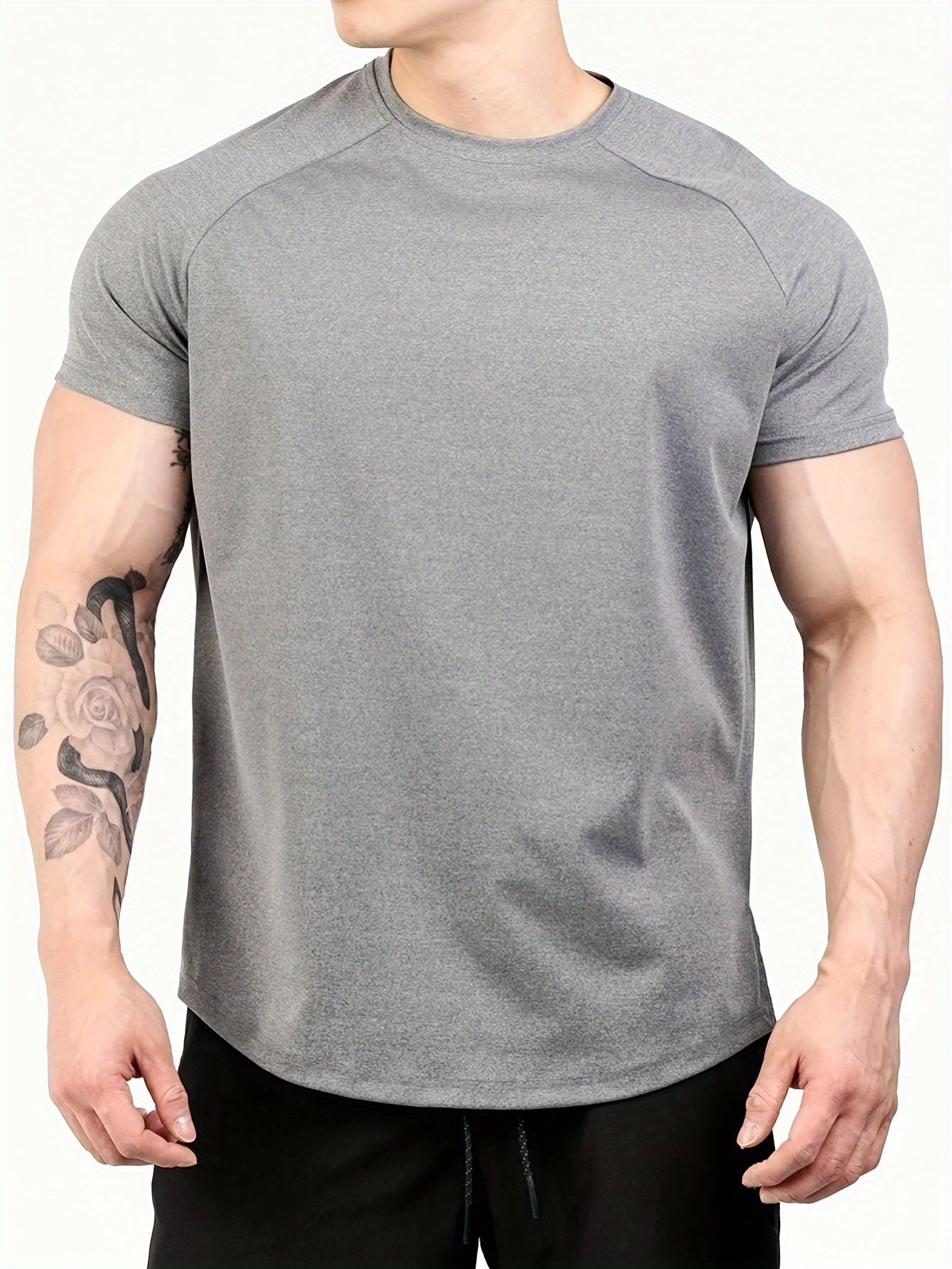 Stretchy Fashion Tee - Moisture-Wicking, Quick-Drying, Round Neck