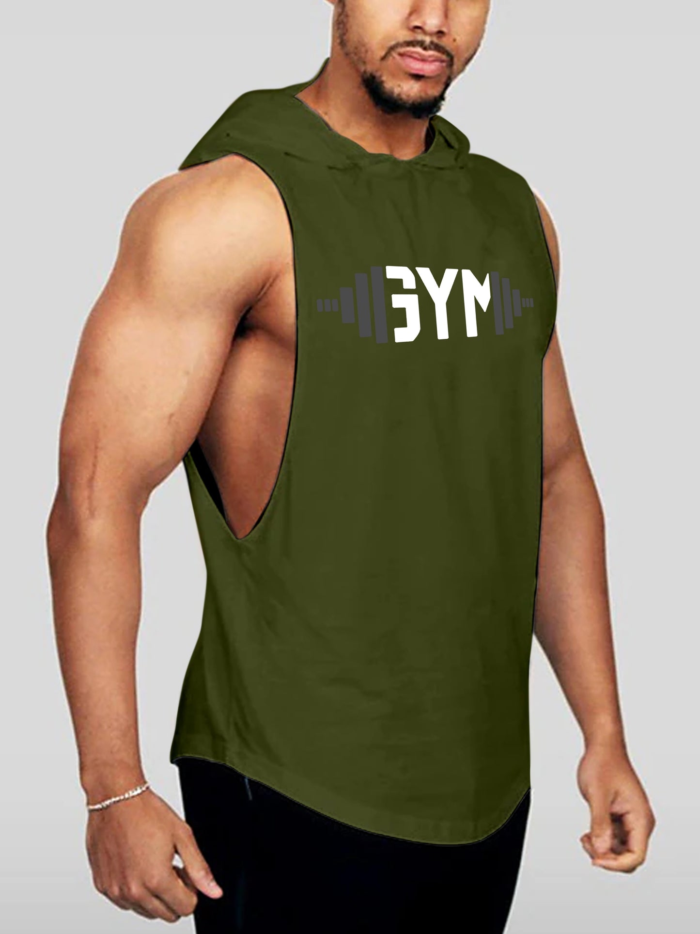 Mens FlexFit Sleeveless Hoodie
