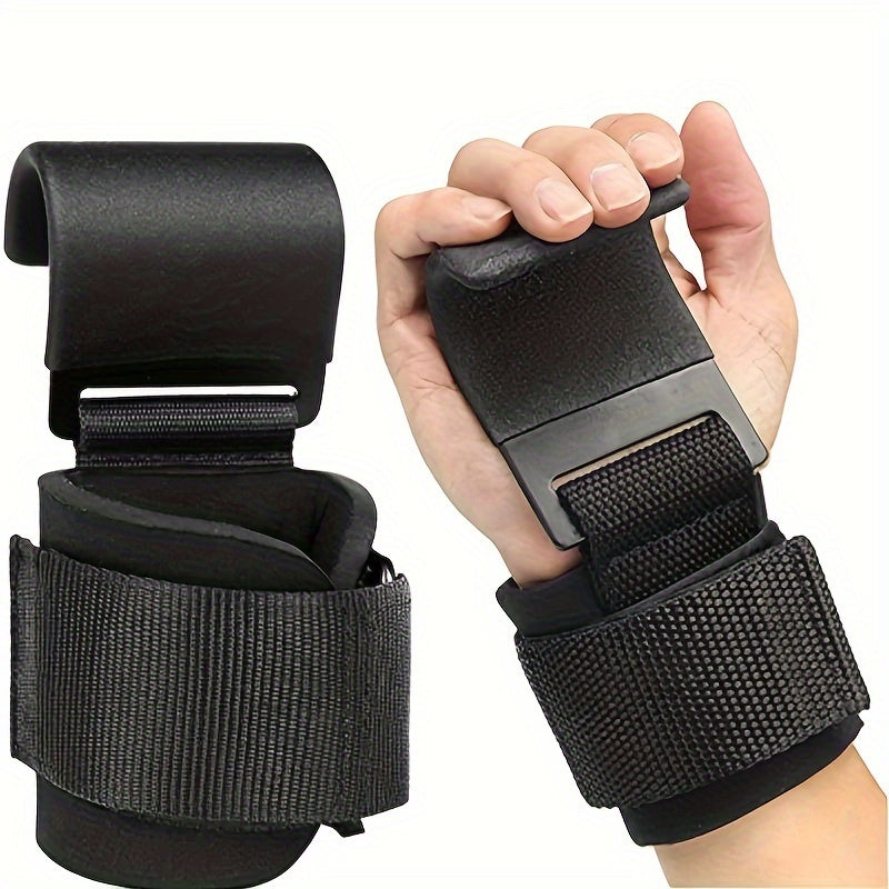 2pcs Wristband with Hooks for Fitness Workout, Squat, Weightlifting, Pull-up, Strength Training