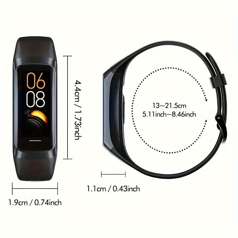 Fitness Smart Watch With Silicone Band, Waterproof Touch Screen Sports Smart Watch for Women & Men