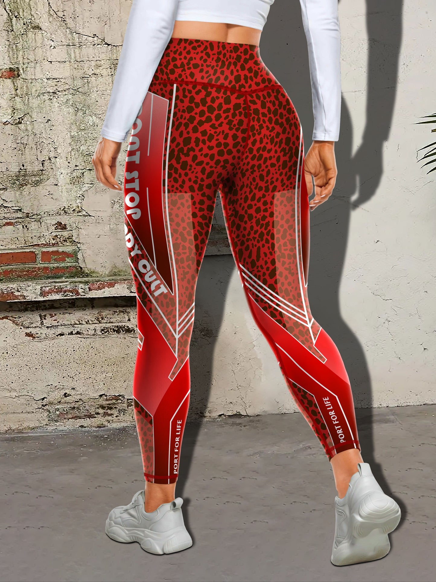 Seamless Slim Fit Fashion Color Block Print Yoga Tight Pants