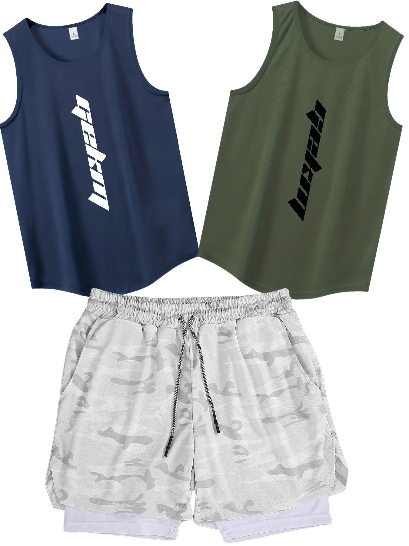 Men's Summer Fashion 3-pack Co Ord Set Of Sportswear
