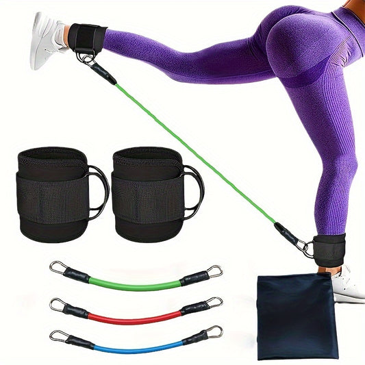 6-Piece Premium Ankle Resistance Band Kit - Tone, Strengthen and Sculpt Legs, Butt, and Glutes