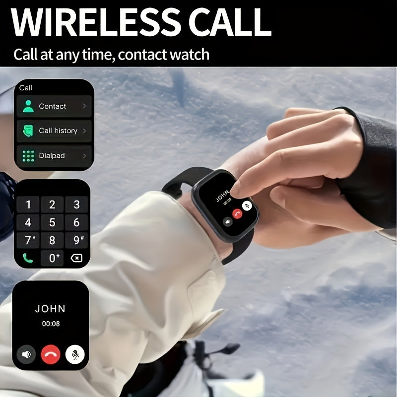 2024 New 2.01 Inch Touch Screen Dual Frequency, Unisex, Support Call Function, Incoming Call SMS Reminder, Multifunctional Fitness And Sports Smart Bracelet, Wireless Connection To Android And For Phone Cell Phone,