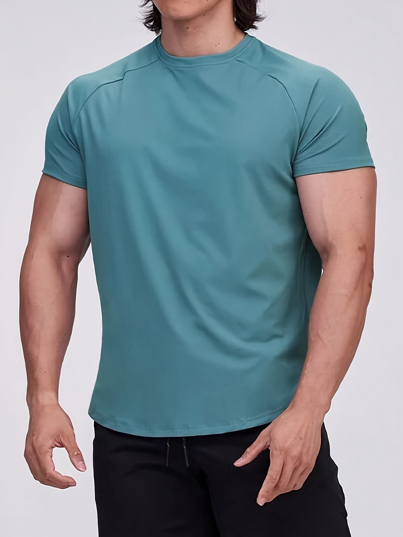 Stretchy Fashion Tee - Moisture-Wicking, Quick-Drying, Round Neck
