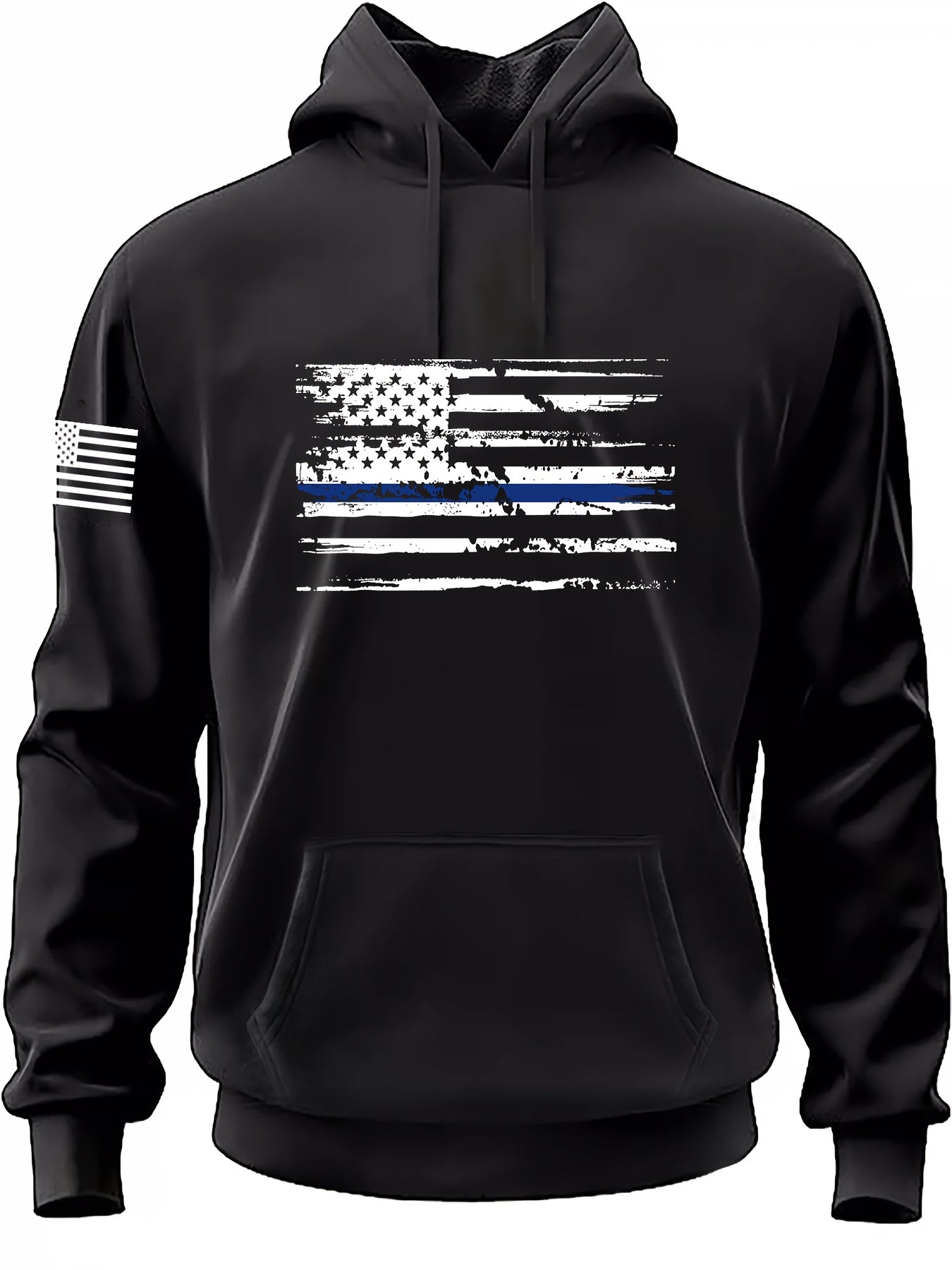 Men's Casual American Flag Graphic Print Hoodies,