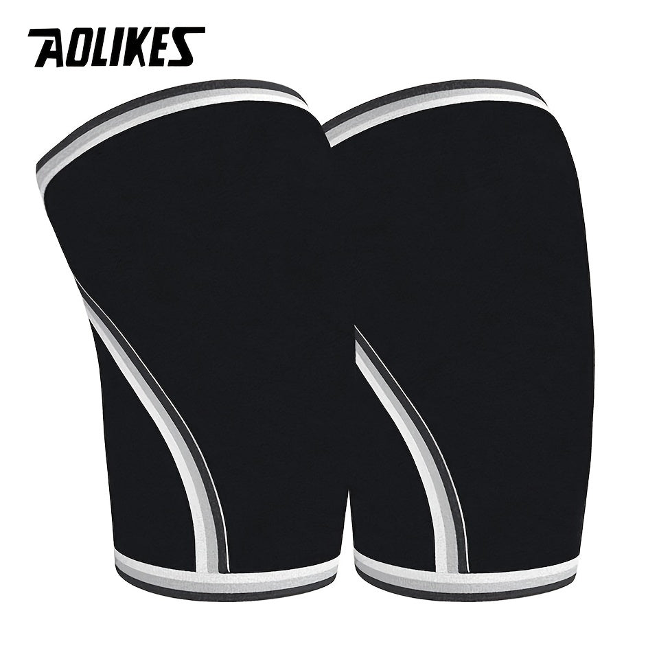 1pair AOLIKES Knee Support Sleeves - 7mm/0.28in Neoprene Compression Sports Protector for Men and Women