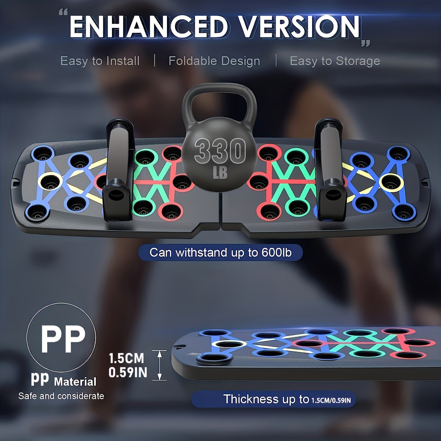 Multifunctional Folding Push Up Board with Handle
